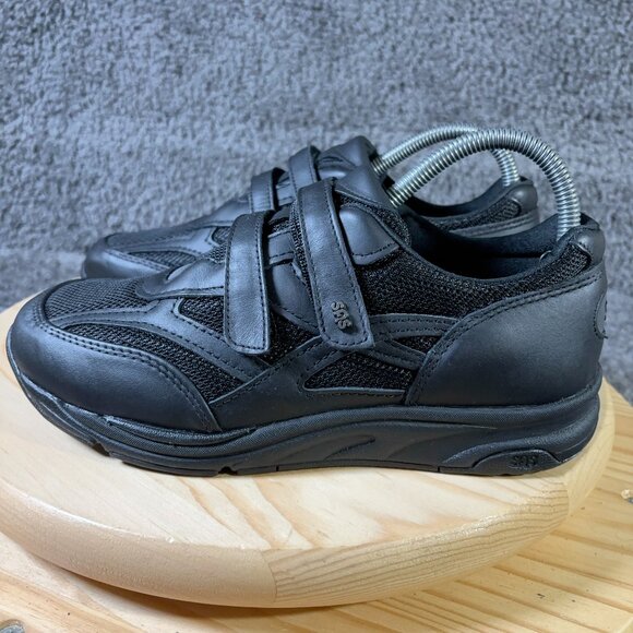 SAS TMV Walking Shoe Women Size 8 Wide Black Leather Comfort Sneaker Made in USA - Picture 1 of 8